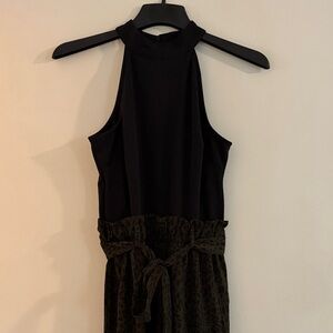 Francesca's Collections Black and Olive Jumpsuit